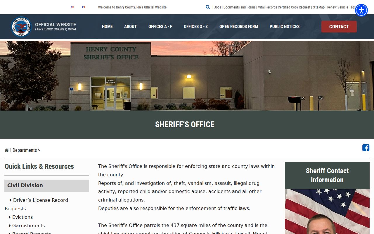 Henry County arrest search sheriff office information