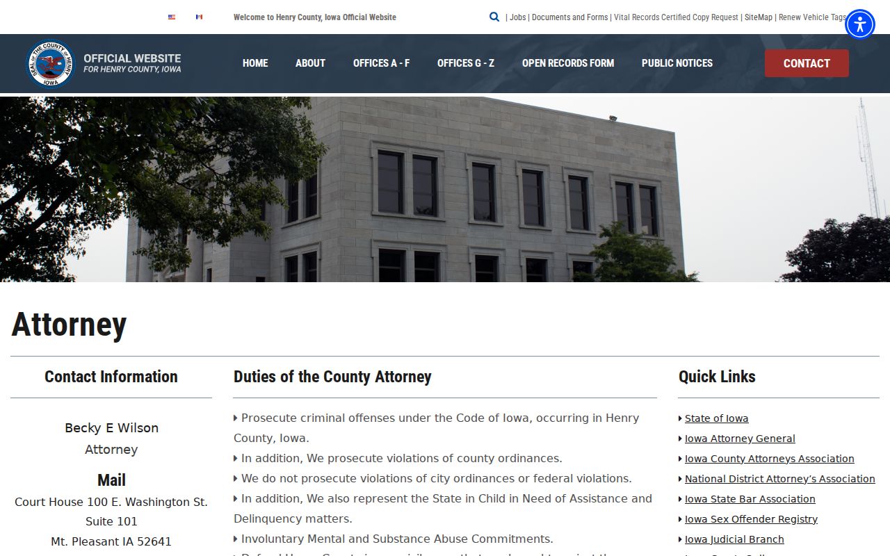 Henry County court case prosecutor office information
