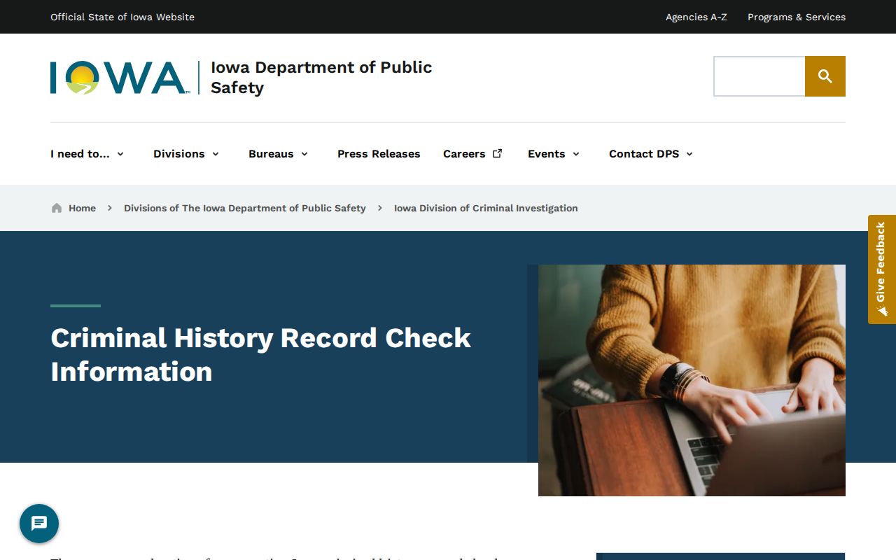 Iowa DCI background check for Henry County criminal records